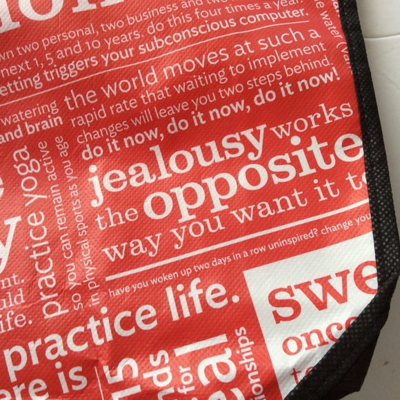 LULULEMON RED AND WHITE MANIFESTO SMALL TOTE BAG - Picture 7 of 7
